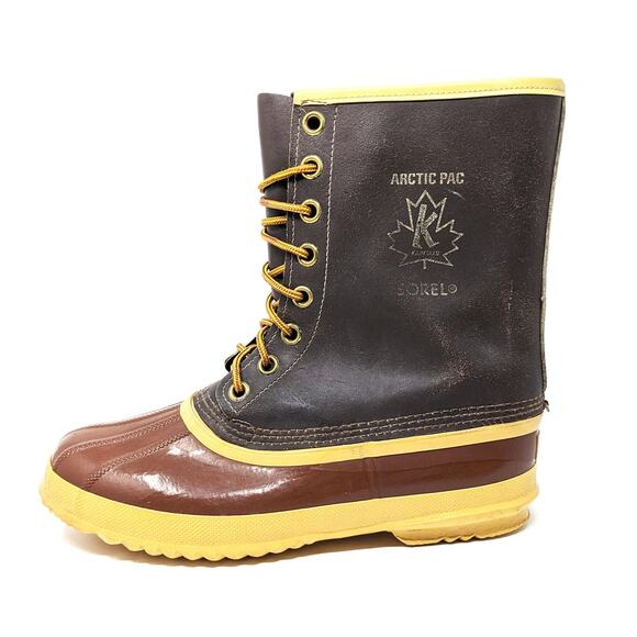 Sorel Arctic Pac Brown and Yellow Lace-Up Boots main image 10